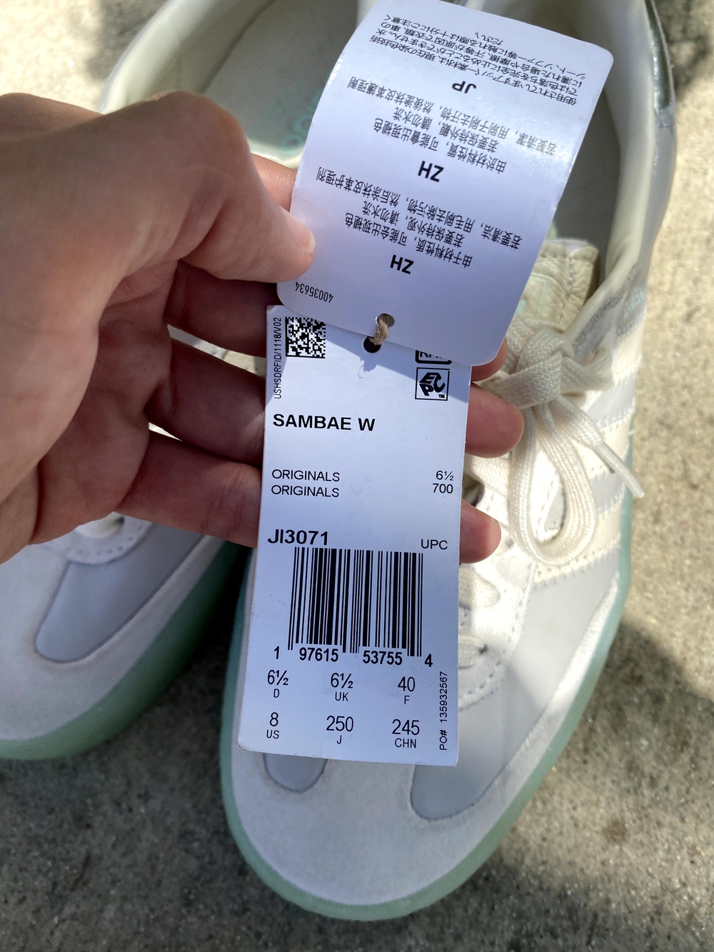 Adidas Samba Platform Sneakers in White with Mint Sole - Picture 6 of 6